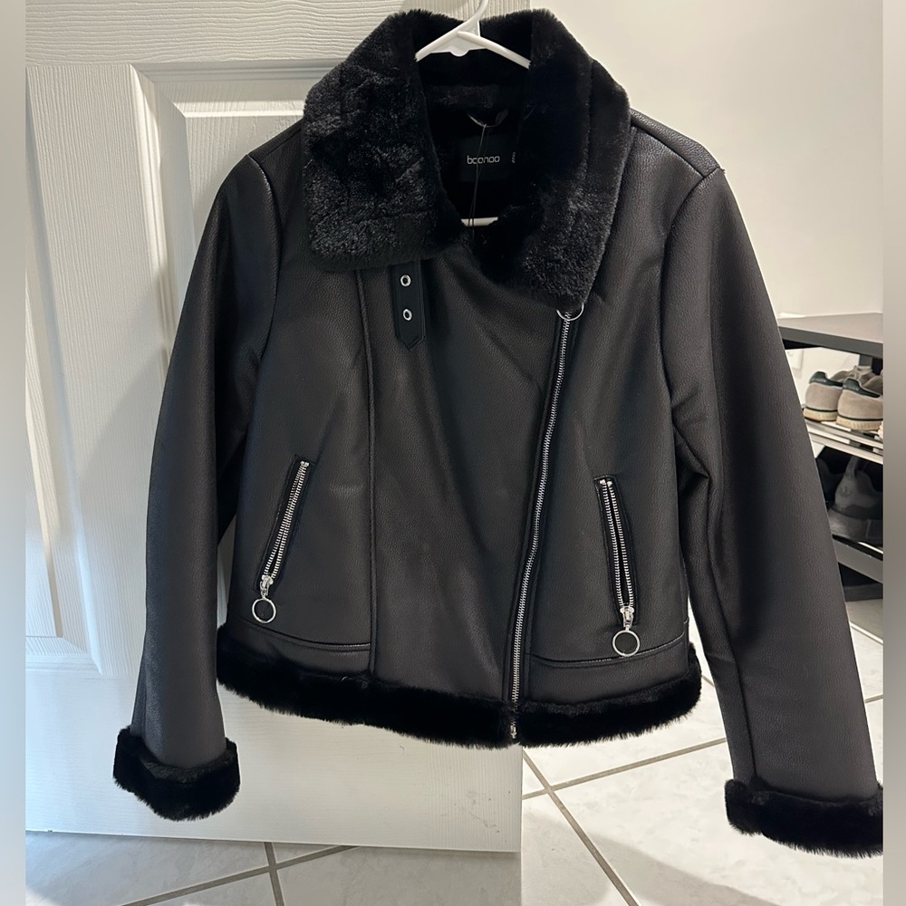 Black Aviator Style Jacket Boohoo